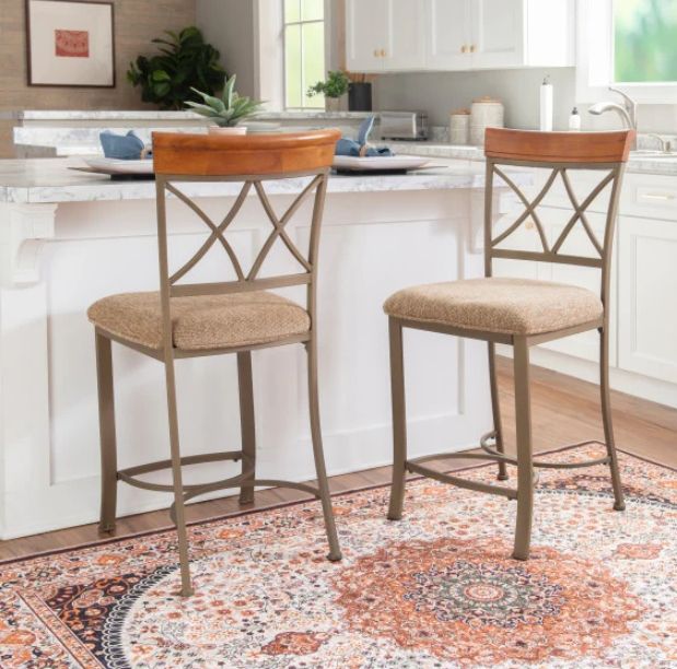 Powell® Hamilton Bronze/Matte Pewter Counter Stool-1