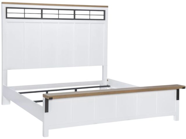 Legacy Classic Franklin Natural White California King Window Panel Bed with Footboard Bench-3