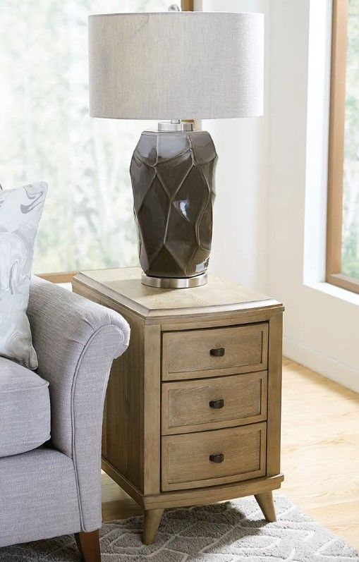 Hammary® Oblique Natural Charging Chairside Table-1