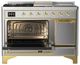 Ilve® Majestic III 48" Stainless Steel Pro Style Dual Fuel Liquid Propane Range with Solid Door and Brass Trim-3