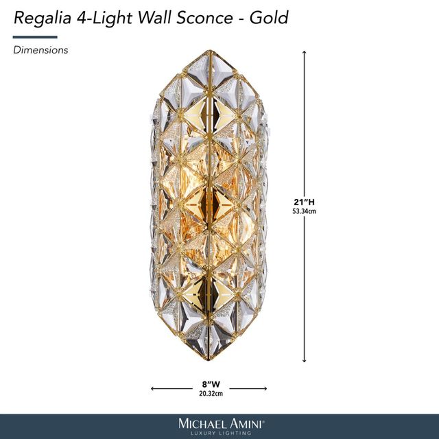 Michael Amini® Regalia Gold 4-Light Wall Sconce-2