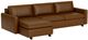 EQ3 Customizable Reva 2-Piece Leather Left-Arm Facing Double Sleeper Sofa Sectional and Storage Chaise with Narrow Arm-1