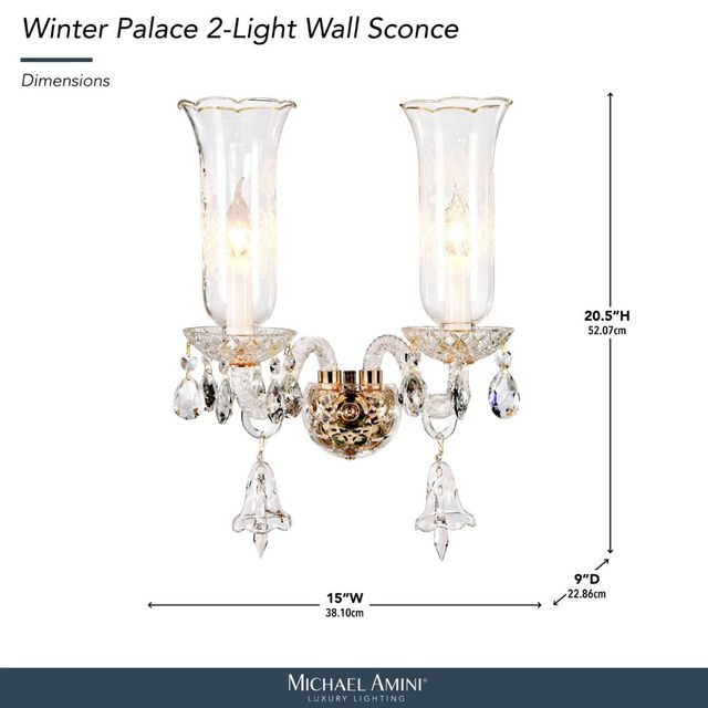 Michael Amini® Winter Palace Clear 2-Light Wall Sconce-2