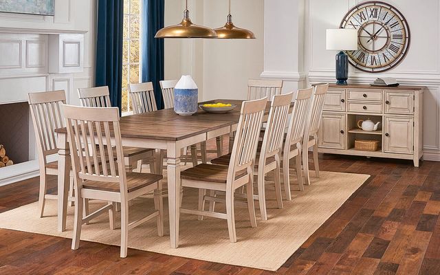 A-America® Beacon Peppercorn Dinette Rectangular Dining Table with Smokey White Base-1