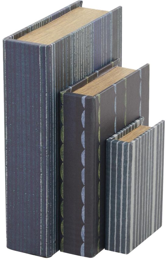 Deco Marche 3-Piece Blue Faux Leather Faux Storage Book Box Set-0