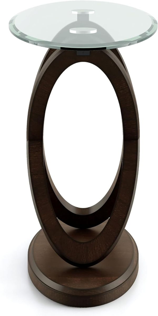 Atwood Glass/Wood Oval Sofa Table - Thumbnail 2