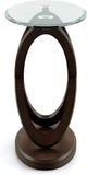 Furniture of America® Atwood II Glass Top Oval Sofa Table with Dark Walnut Base-3