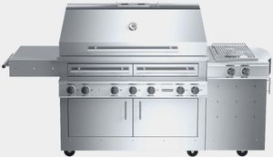 Front view of the Kalamazoo™ Hybrid Fire K1000HS 6-Burner Marine-Grade Stainless Steel Freestanding Natural Gas Grill
