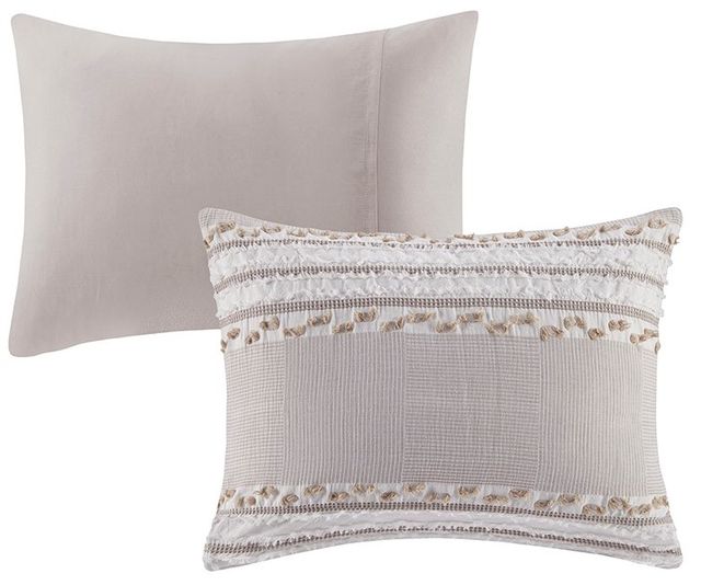 Olliix by INK+IVY Lennon Taupe Full/Queen Organic Cotton Jacquard Comforter Set-1