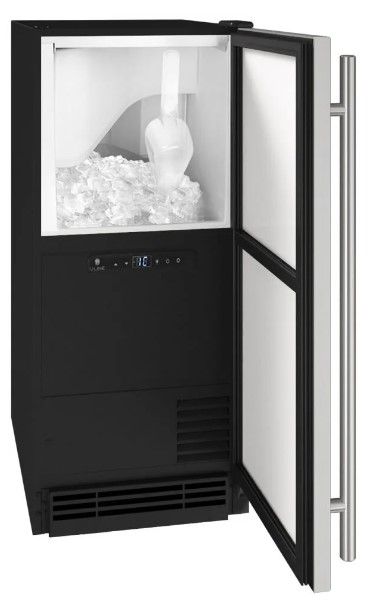 U-Line® Integrated Solid Panel Ready 15" Clear Cube Ice Maker Machine-1