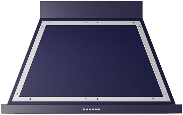 Ilve® Nostalgie II Noblesse 40" Midnight Blue Wall Mounted Range Hood with Chrome Trim-0