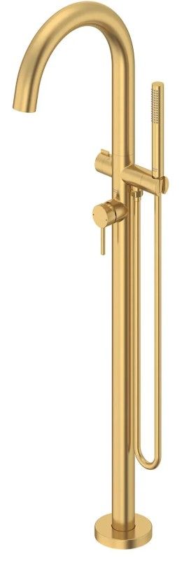 American Standard Contemporary Brushed Cool Sunrise Round Freestanding Bathtub Filler with Lever Handle Faucet for Flash® Rough-In Valve-3
