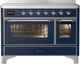 Ilve® Majestic III 48" Midnight Blue Pro Style Induction Range with Triple Glass Door and Chrome Trim-0