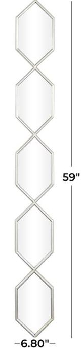 Deco Marche Silver Slim Stacked Chain 5-Layer Wall Mirror with Trellis Pattern-3