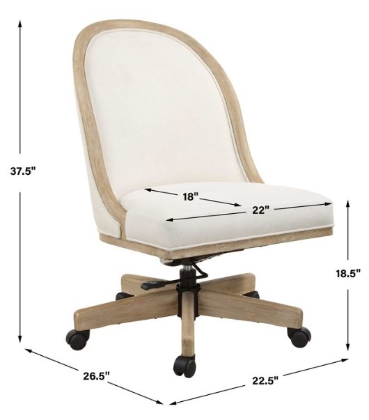 Uttermost® Lithe Light Oak Desk Chair-2