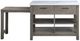 ACME Furniture Feivel Rustic Oak Kitchen Island with Pull Out Table-2
