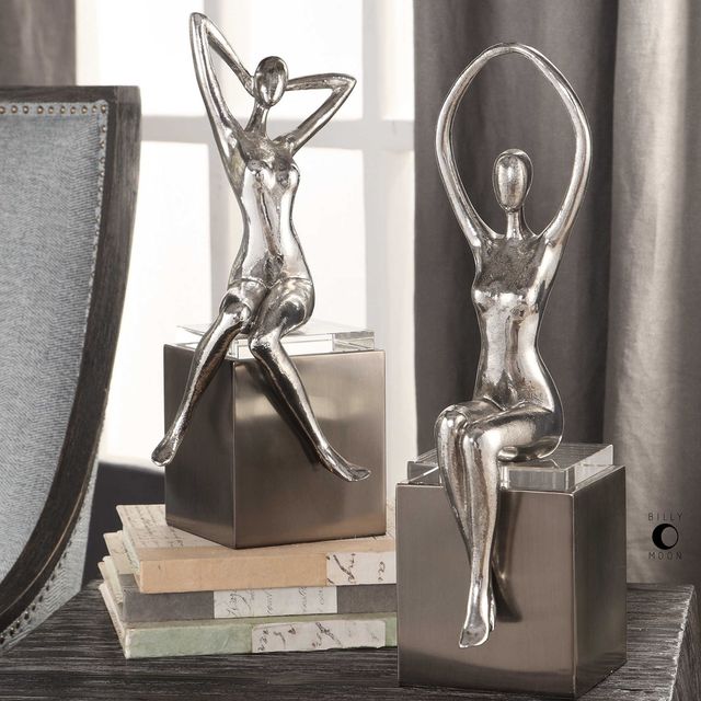 Uttermost by Billy Moon Set of Two Jaylene Silver Sculptures-3