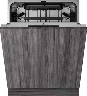 Front view of the slightly opened ASKO Logic Series 24" Panel Ready Custom Panel Built In Dishwasher
