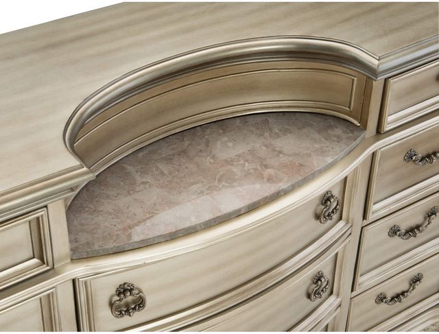 Mazin Furniture Cavalier Silver Dresser with Marble Insert-3