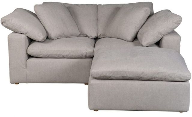 Moe's Home Collection Clay Nook 3-Piece Light Grey Modular Sectional and Ottoman-1