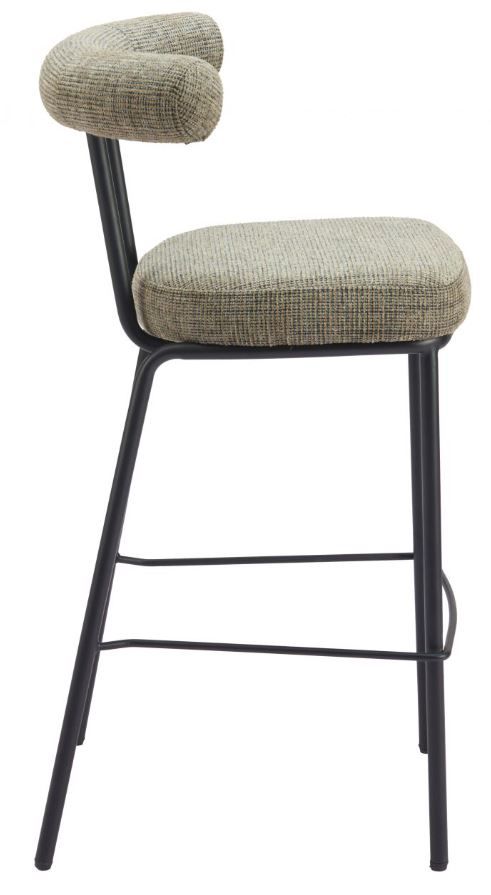 Zuo® Modern Kede Black/Green Tweed Barstool-2