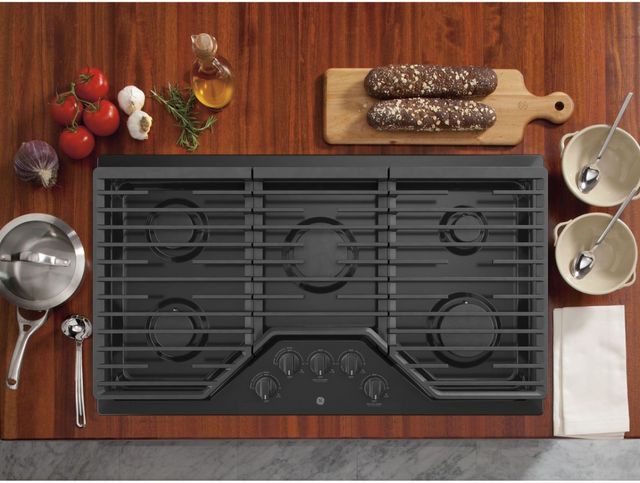 GE® 36" Black Built-In Gas Cooktop-2