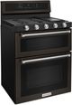 KitchenAid® 30" Black Stainless Steel Freestanding Gas Double Oven Convection Range-4