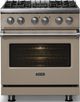 Viking® 5 Series 30" Nantucket Pro Style Dual Fuel (NG) Range with Polished Chrome Trim-2