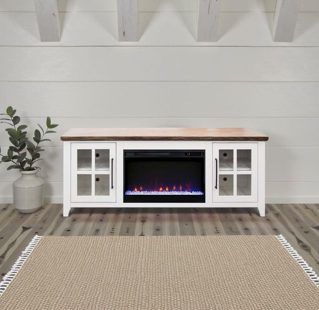 Legends Home Providence Bourbon/White 66" Fireplace Console-1
