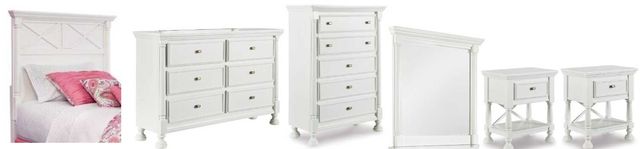 Signature Design by Ashley® Kaslyn 6-Piece White Twin Bedroom Set-0