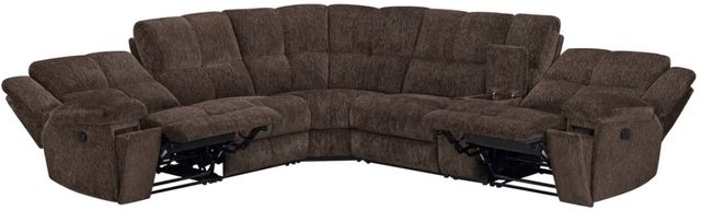 Parker House® Bronco 6-Piece Plush Umber Manual Reclining L-Shape Sectional-1