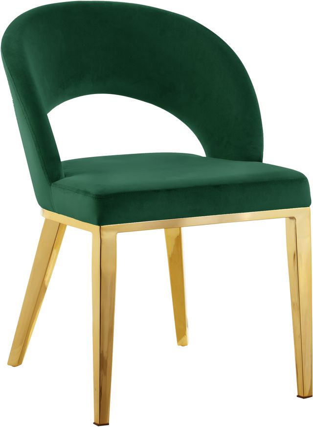 Meridian Furniture Roberto Green/Gold Velvet Dining Chair-0