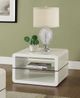 Coaster® Elana Glossy White Square 2-Shelf End Table-1