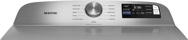Maytag® 7.4 Cu. Ft. Classic Silver Smart Front Load Gas Dryer with Extra Power-1