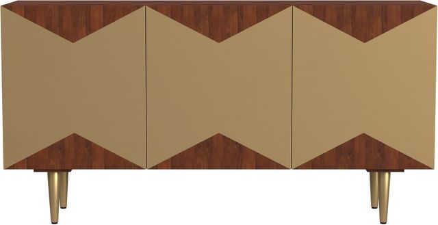 Powell® Kiera Brown/Gold Acacia Wood Console-1