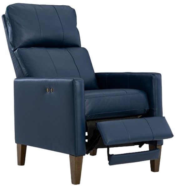 Best® Home Furnishings Customizable Janae Leather Power High Leg Recliner with Honey Birch Legs-3