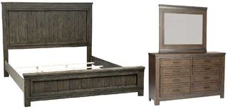 Liberty Furniture Thornwood Hills 3-Piece Rock Beaten Brown King Panel Bed Set