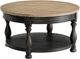 Riverside Furniture Barrington Antique Oak Round Coffee Table with Matte Black Base-0