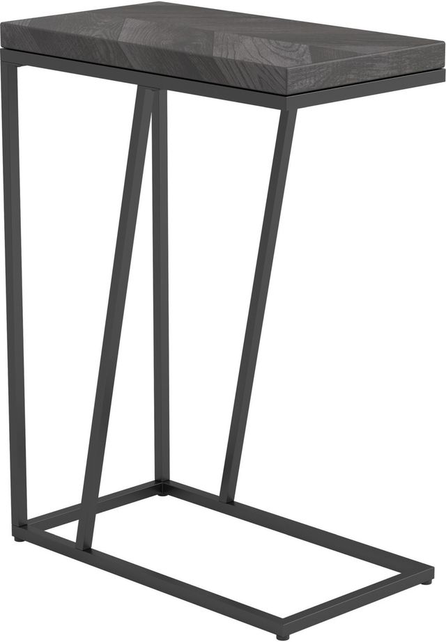 Coaster® Sergio Rustic Grey Chevron Rectangular Accent Table with Black Metal Base
