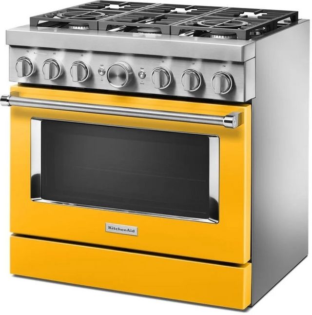 KitchenAid® 36" Yellow Pepper Pro Style Dual Fuel Range-3