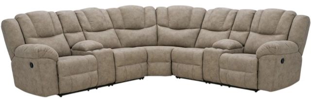 Signature Design by Ashley® Pearce-Pike 3-Piece Birch Manual Reclining Curved Sectional and Double Console-0