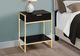 Monarch Specialties Inc. Espresso 24"H Gold Metal Accent Table with Shelf -1