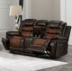 New Classic® Home Furnishings Nikko Brown Dual Manual Reclining Console Loveseat-1