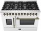 FORNO® Galiano Series Alta Qualita 48" White and Antique Brass Pro Style Dual Fuel Range -4