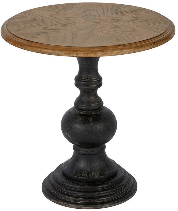 Olliix by Madison Park Natural Lexi Accent Table with Black Base-0