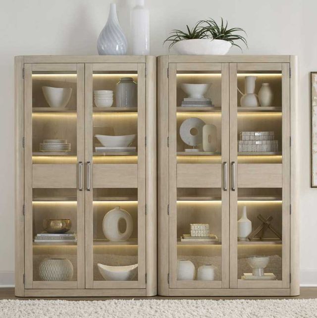 Liberty Furniture South Bend 2-Piece Cloud White Bunching Display Cabinet Set-1