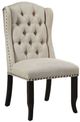 Furniture of America® Sania 2-Piece Antique Black/Beige Dining Side Chair Set-0