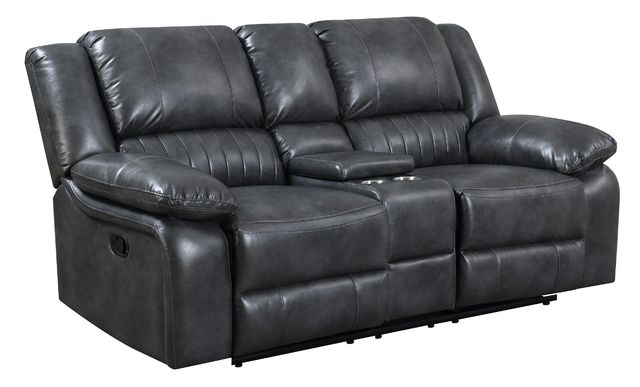 Emerald Home Navaro Gray Reclining Console Loveseat-0