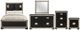Global Furniture USA Blake 5-Piece Black/Gold Queen Bedroom Set-0