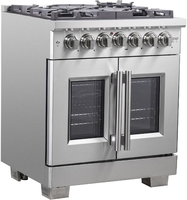 FORNO® Capriasca 30" Stainless Steel Pro Style Dual Fuel Range-2